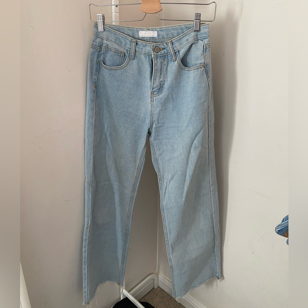Oak + Fort light wash jeans